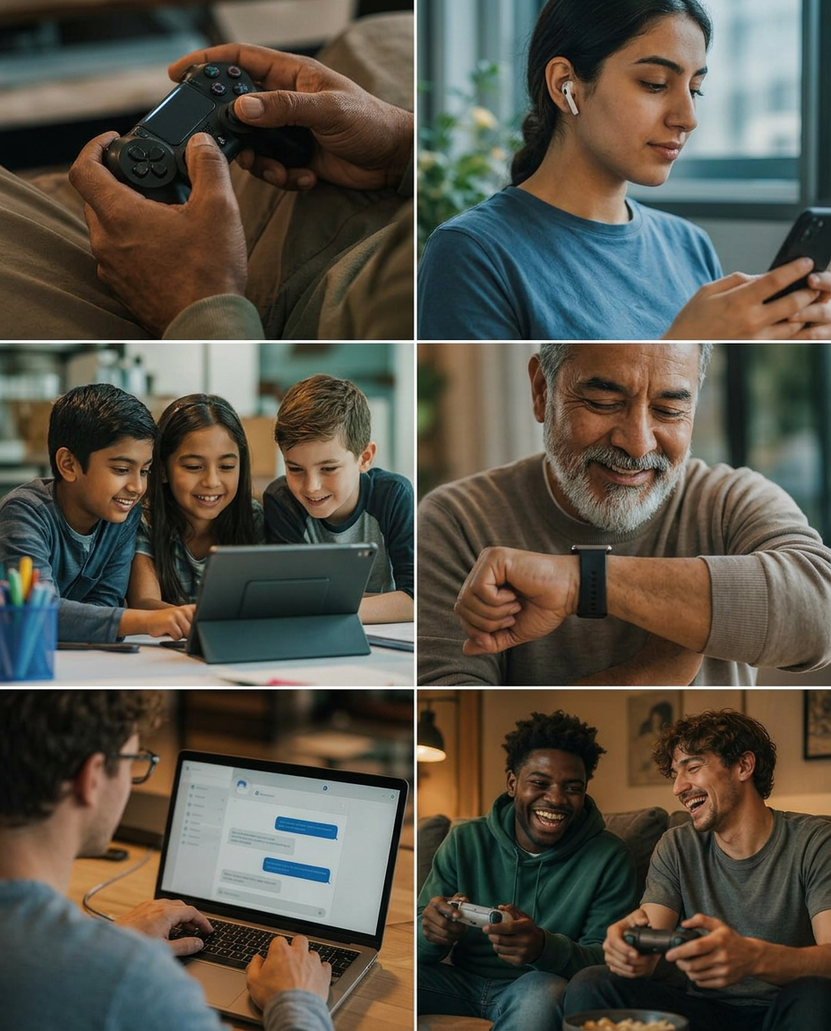 Collage of human interface devices and players
